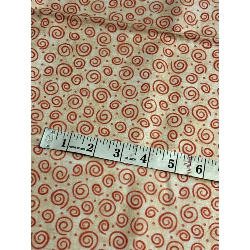 Vtg Red Swirl Pattern Quilting Fabric 36x42